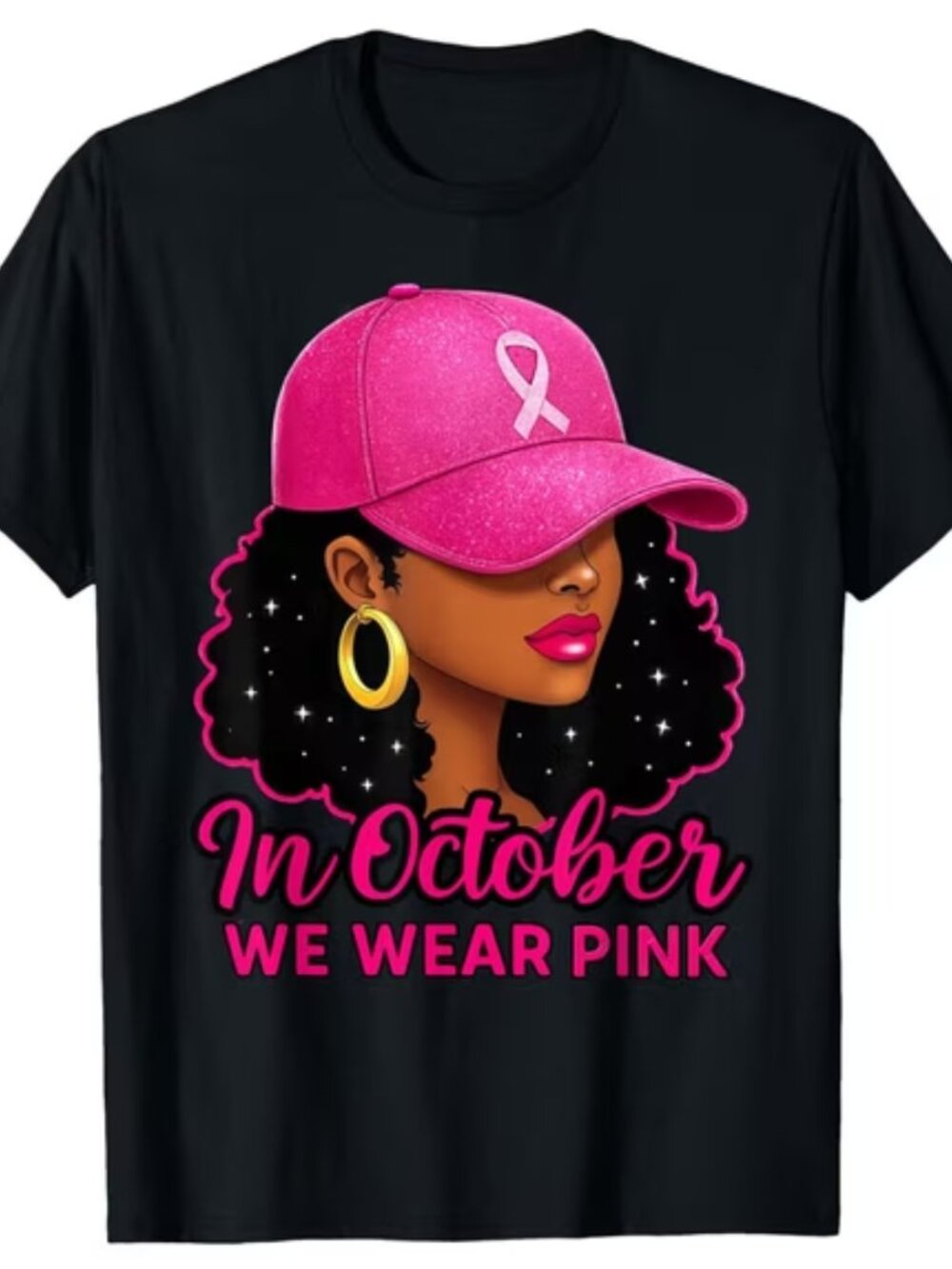 Haivin Women's Anti-Breast Cancer Pink Ribbon T-Shirt